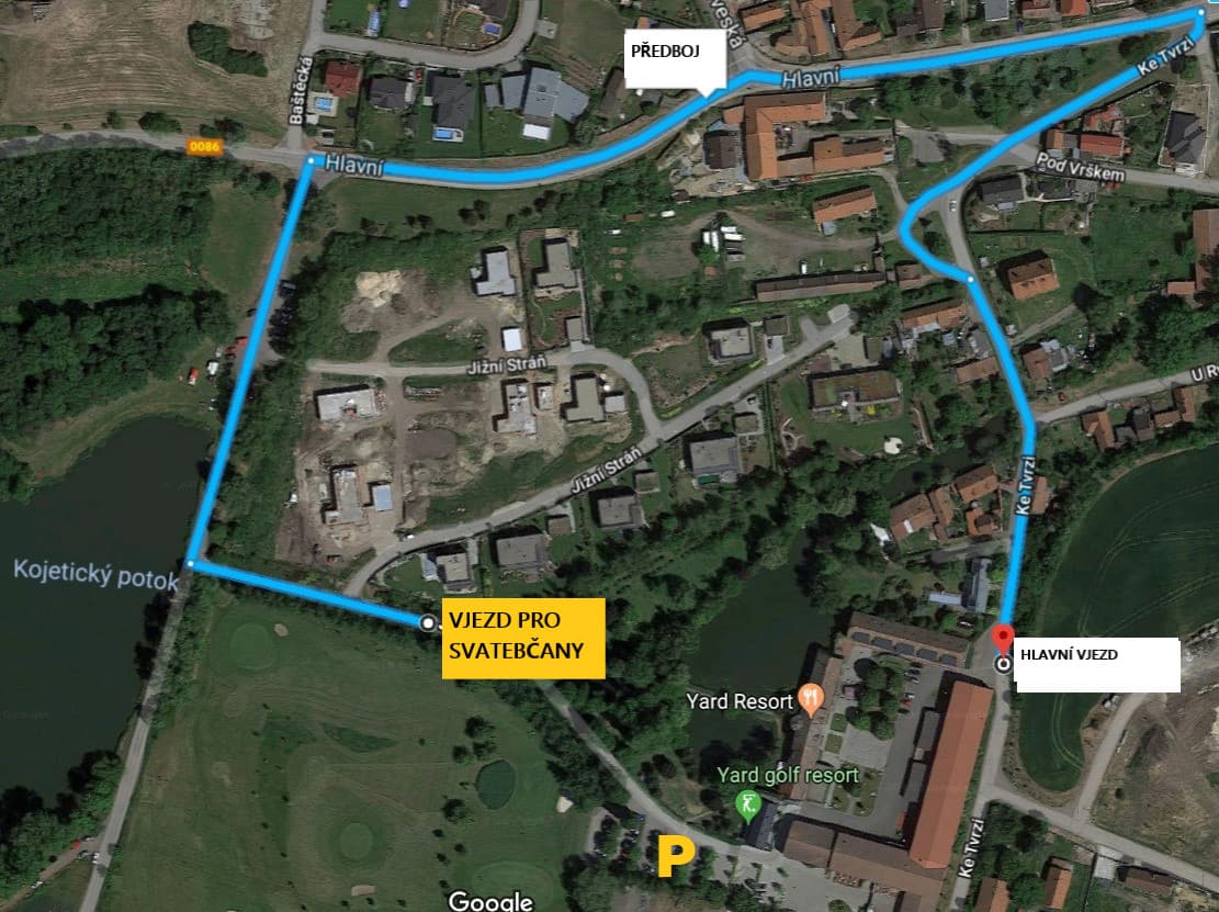 Mapa vjezdu na parkoviště